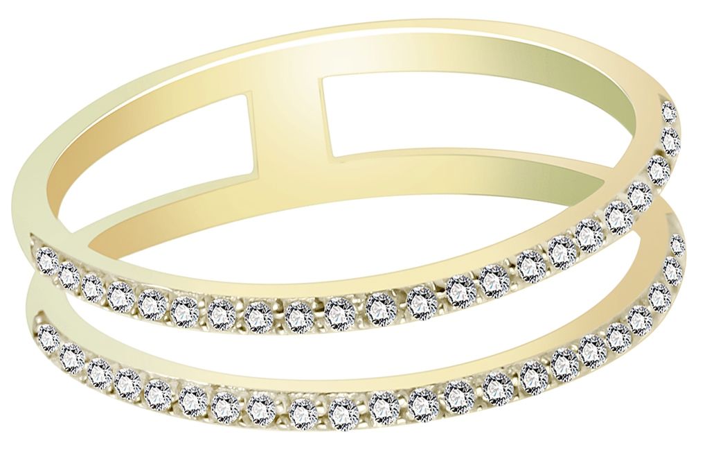 333/- Gold Ring "Marou" mit Zirkoniabesatz, Gelbgold, 8 Karat
