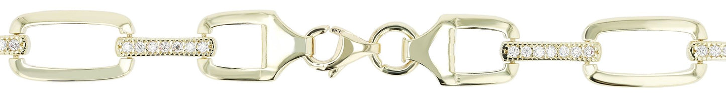 333/- Gold "Ezra" Kette mit Zirkonia, 8 Karat, Gelbgold, 45 cm