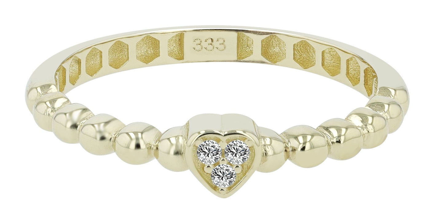 333/- Gold Ring "Adara" Zirkonia, 8 Karat, Gelbgold