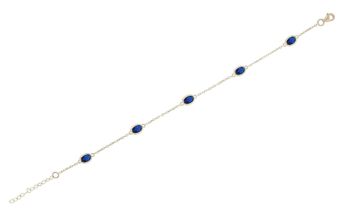333/- Gold "Zephyrine", Armband mit blauem Besatz, 8 Karat, Gelbgold