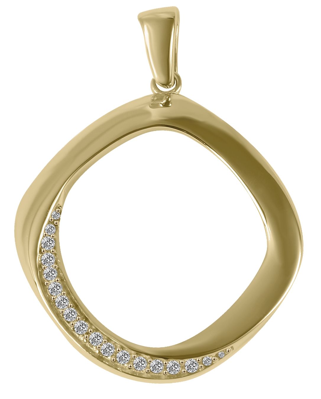 333/- Gold Anhänger "Ness" ohne Kette, Zirkoniabesatz, 8 Karat, Gelbgold