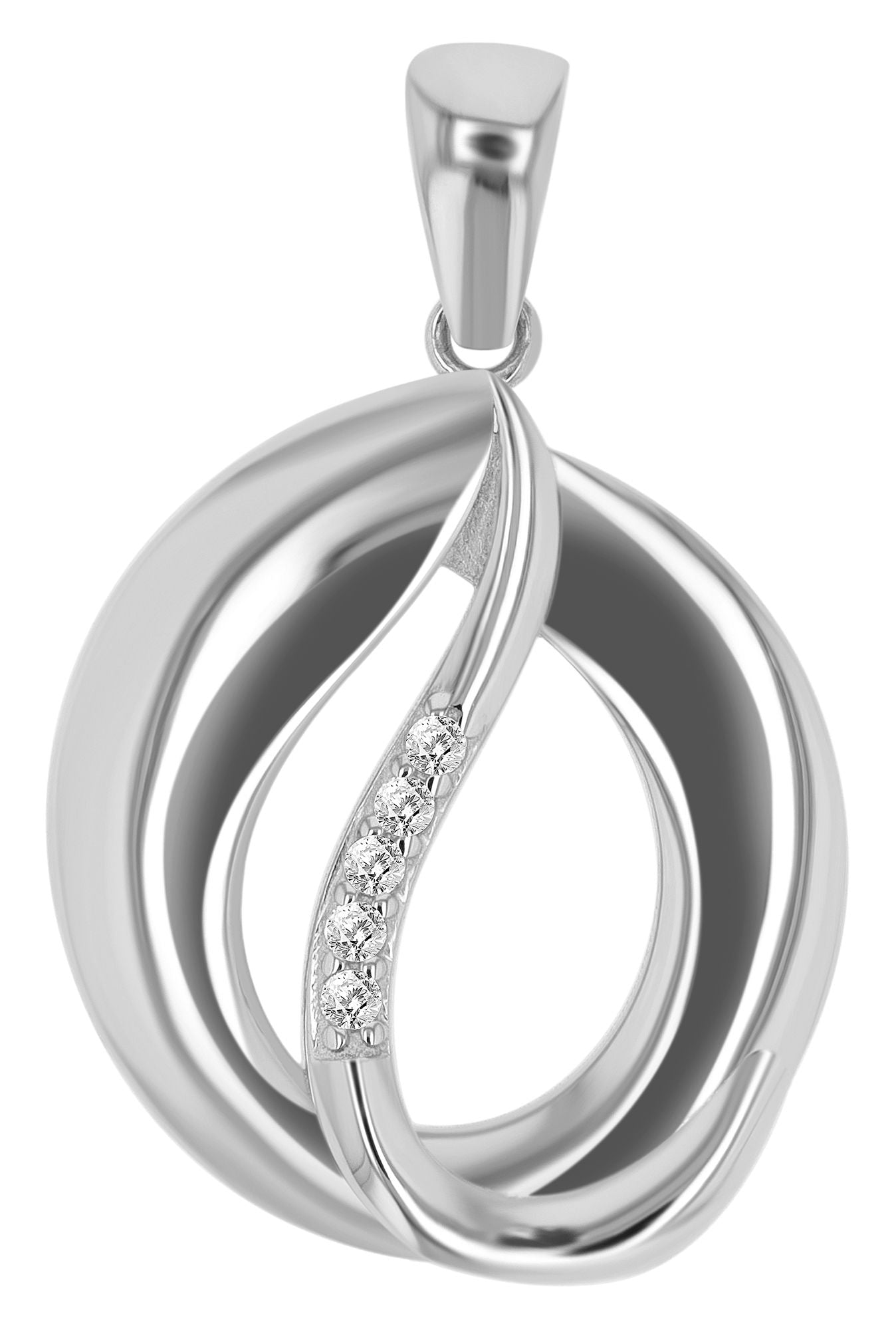 333/- Gold Anhänger "Amara" mit Zirkonia ohne Kette, 8 Karat, Weißgold, Gold