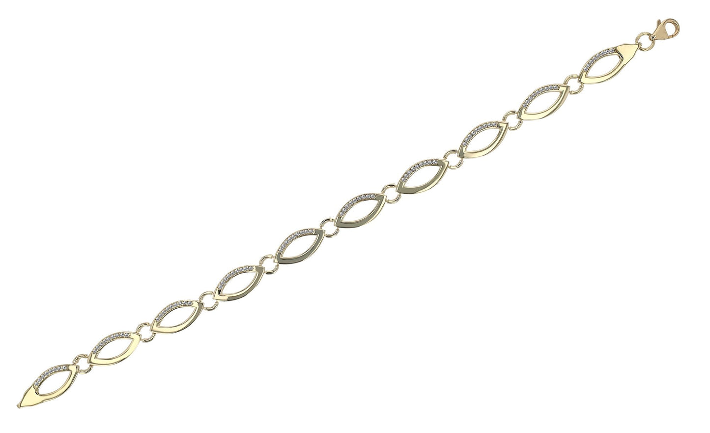 333/- Gold "Galadriel" Armband mit Zirkoniabesatz, 8 Karat, Gelbgold