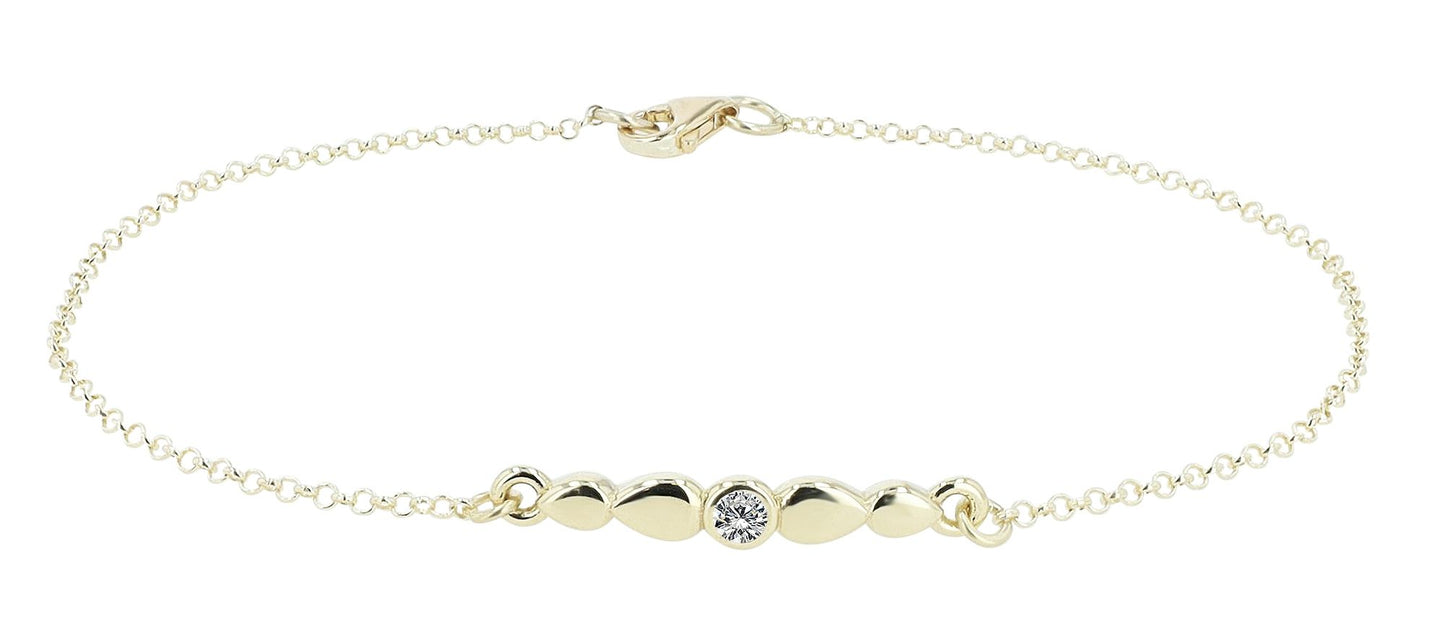 333/- Gold "Lien" Armband mit Zirkonia, 8 Karat, Gelbgold