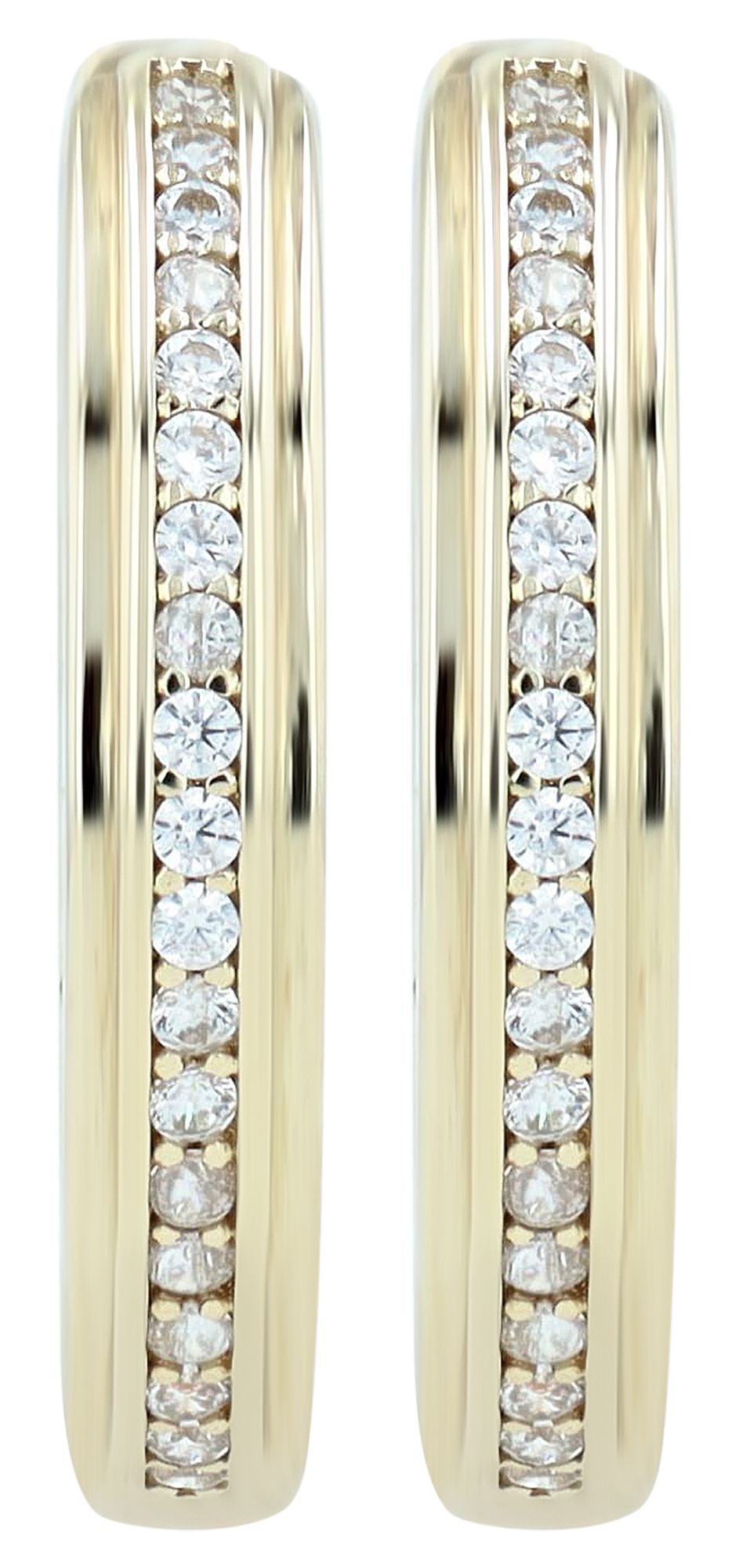 333er Gold Klappcreolen "Solena" mit Zirkonia, Gelbgold