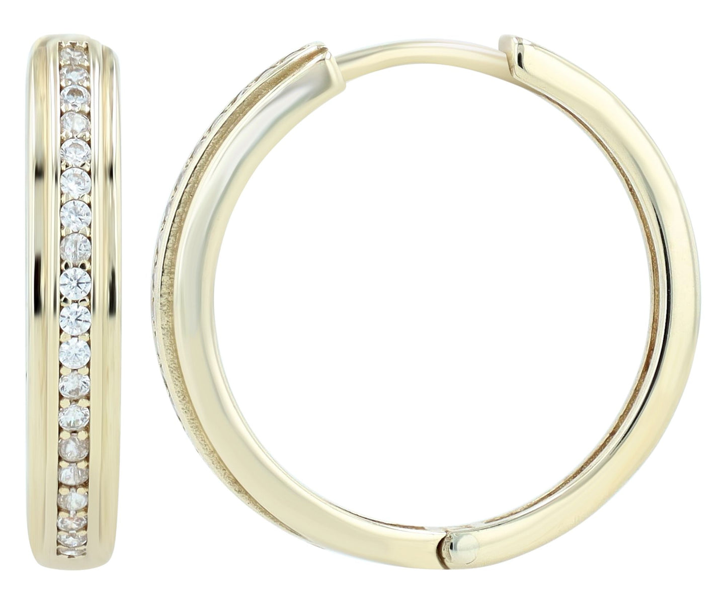 333er Gold Klappcreolen "Solena" mit Zirkonia, Gelbgold