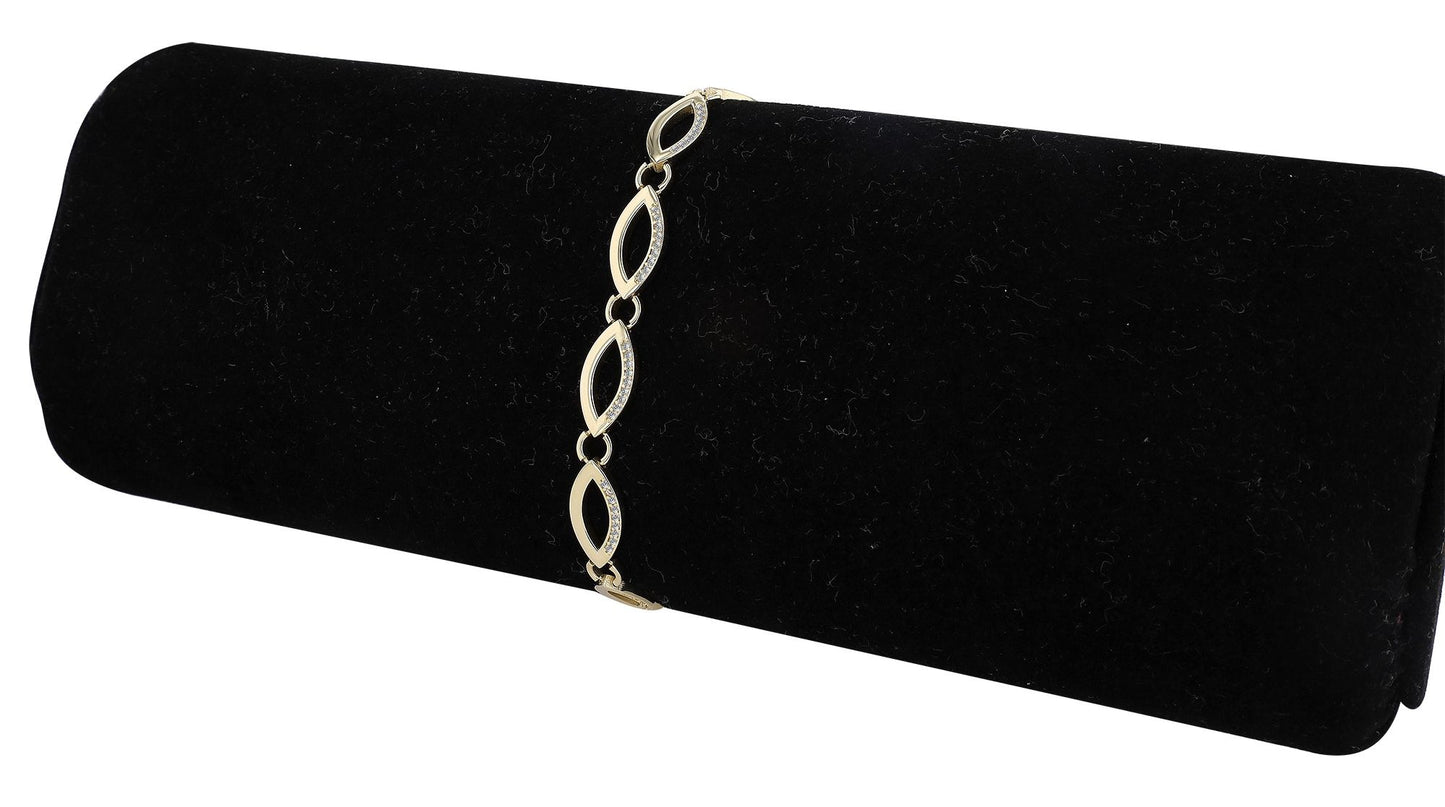 333/- Gold "Galadriel" Armband mit Zirkoniabesatz, 8 Karat, Gelbgold