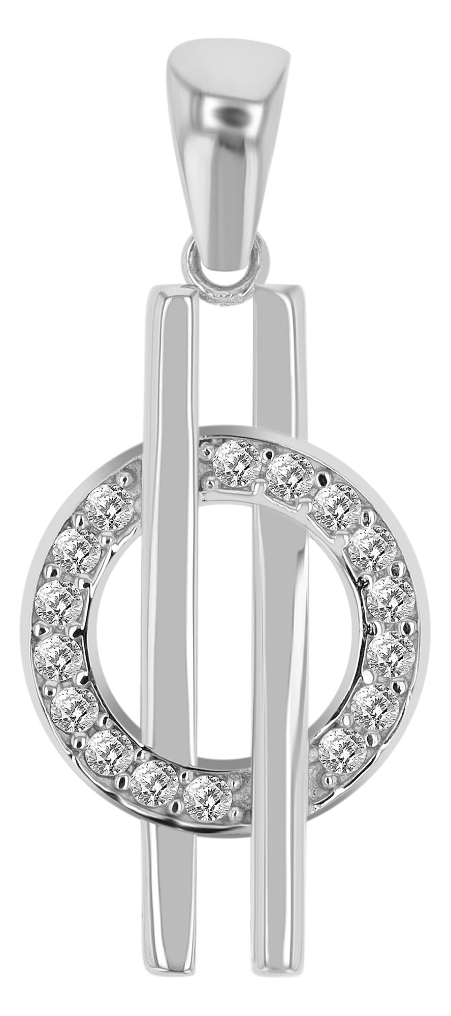 333/- Gold Anhänger "Maylea" mit Zirkoniabesatz ohne Kette, 8 Karat, Weißgold, Gold
