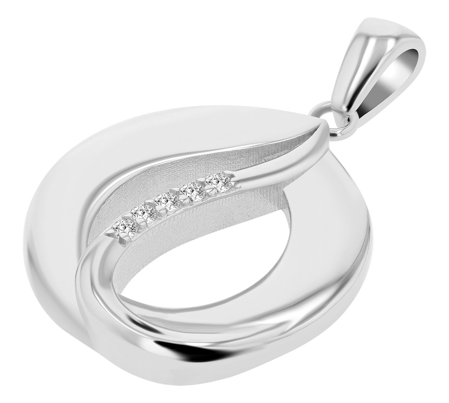 333/- Gold Anhänger "Amara" mit Zirkonia ohne Kette, 8 Karat, Weißgold, Gold