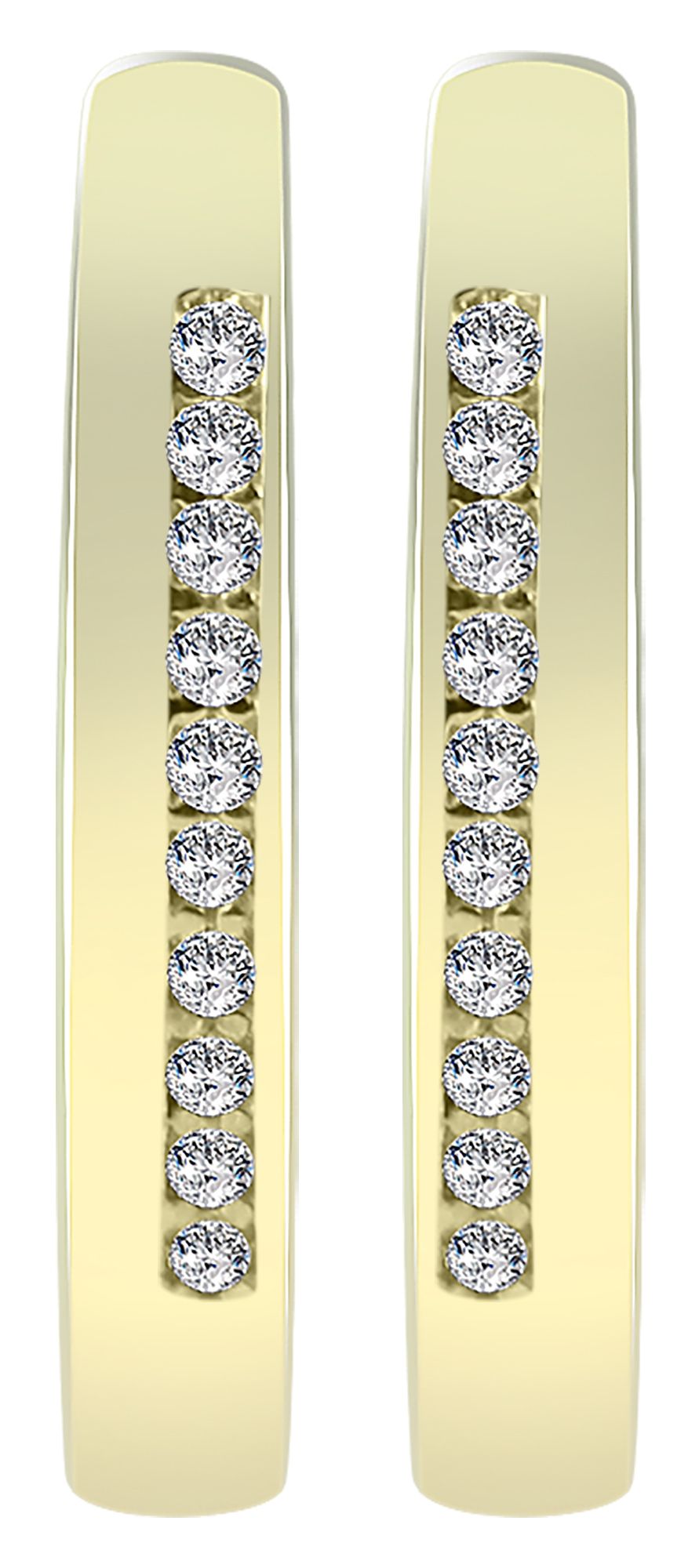 333/- Gold Klapp-Creolen "Suela", Zirkoniabesatz, Gelbgold, 8 Karat
