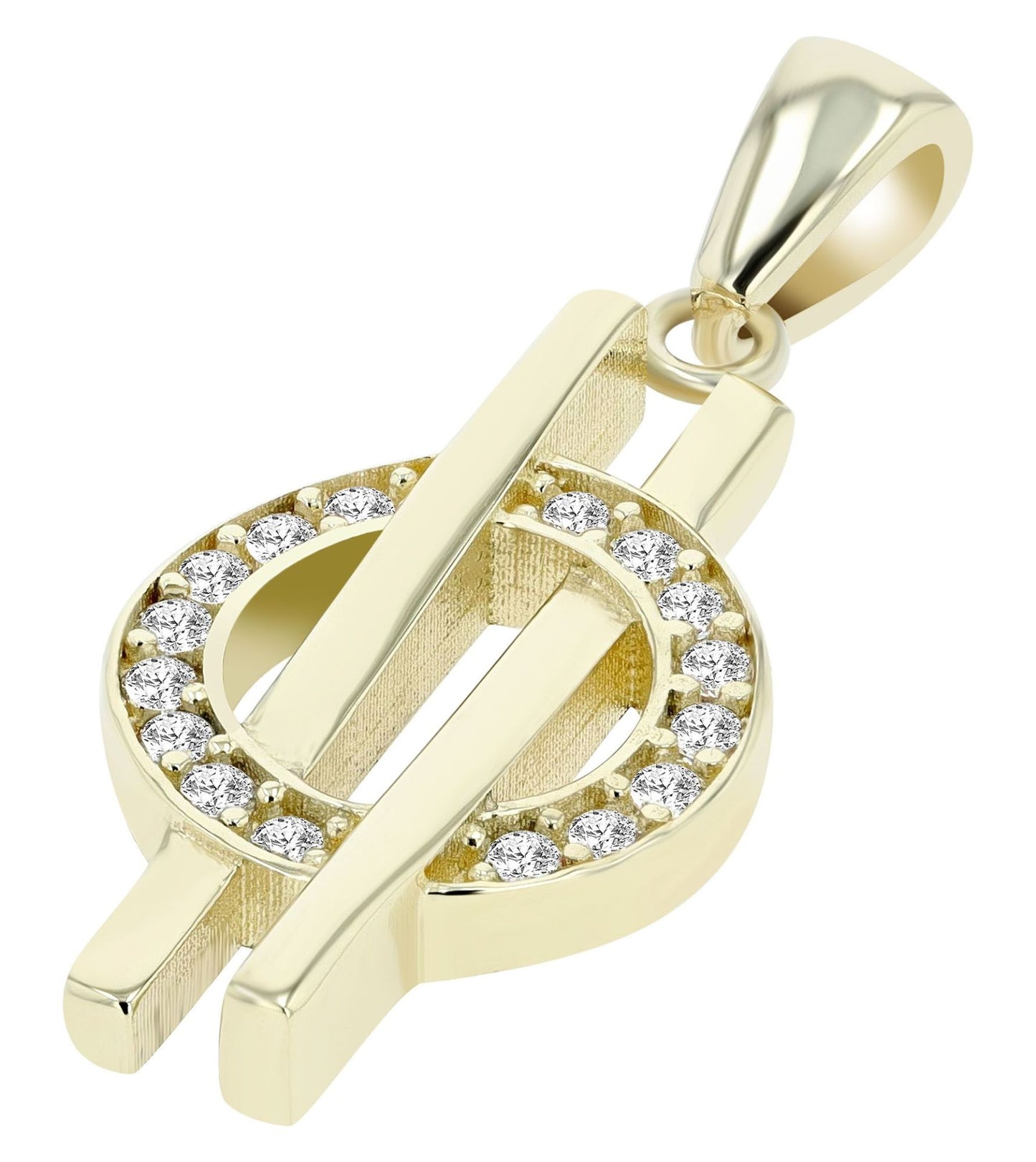 333/- Gold Anhänger "Maylea" mit Zirkoniabesatz ohne Kette, 8 Karat, Weißgold, Gold