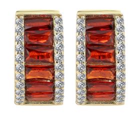 333er Gold Klapp-Creolen "Avala", Gelbgold, 8 Karat, Zirkoniabesatz
