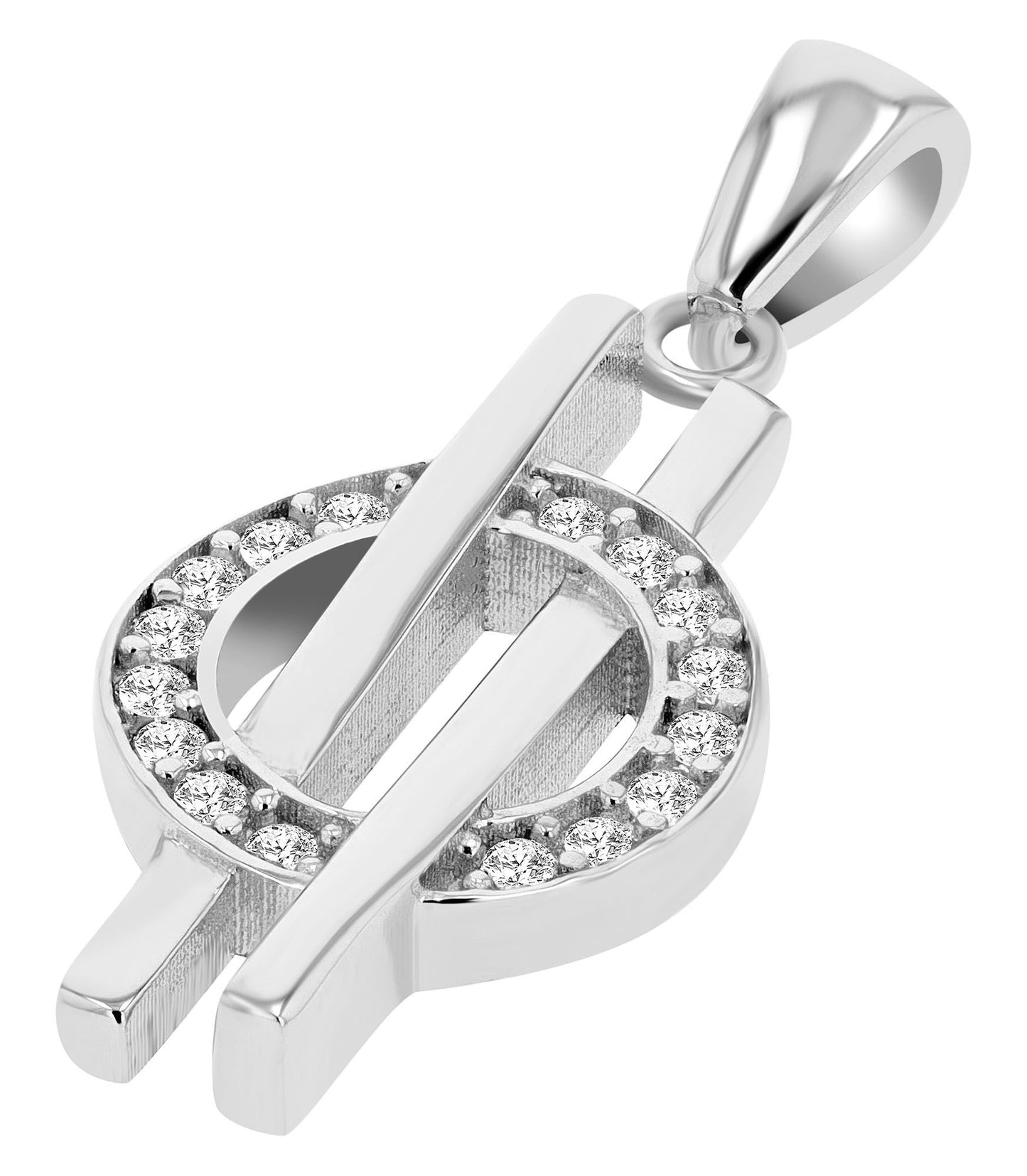 333/- Gold Anhänger "Maylea" mit Zirkoniabesatz ohne Kette, 8 Karat, Weißgold, Gold