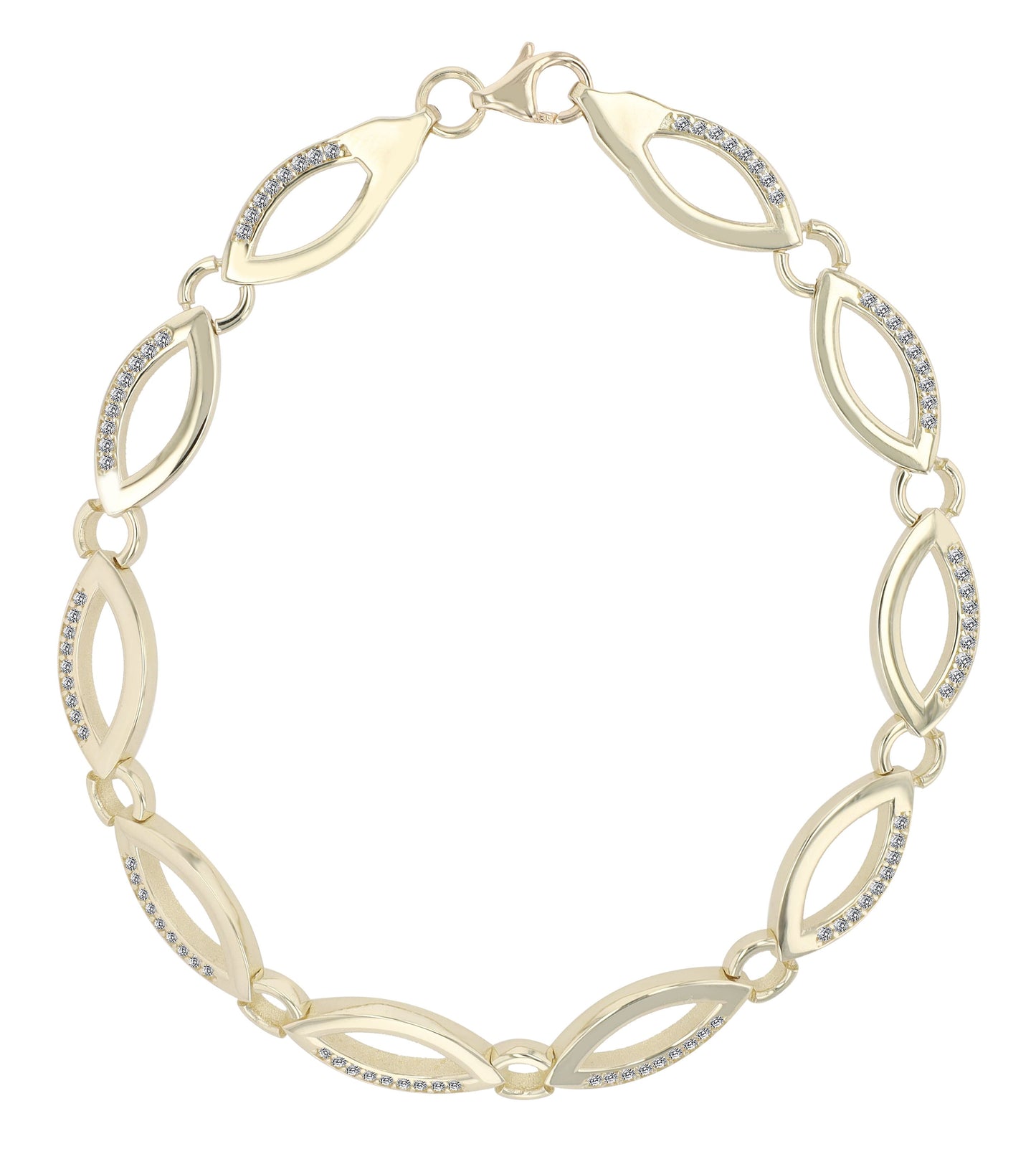 333/- Gold "Galadriel" Armband mit Zirkoniabesatz, 8 Karat, Gelbgold