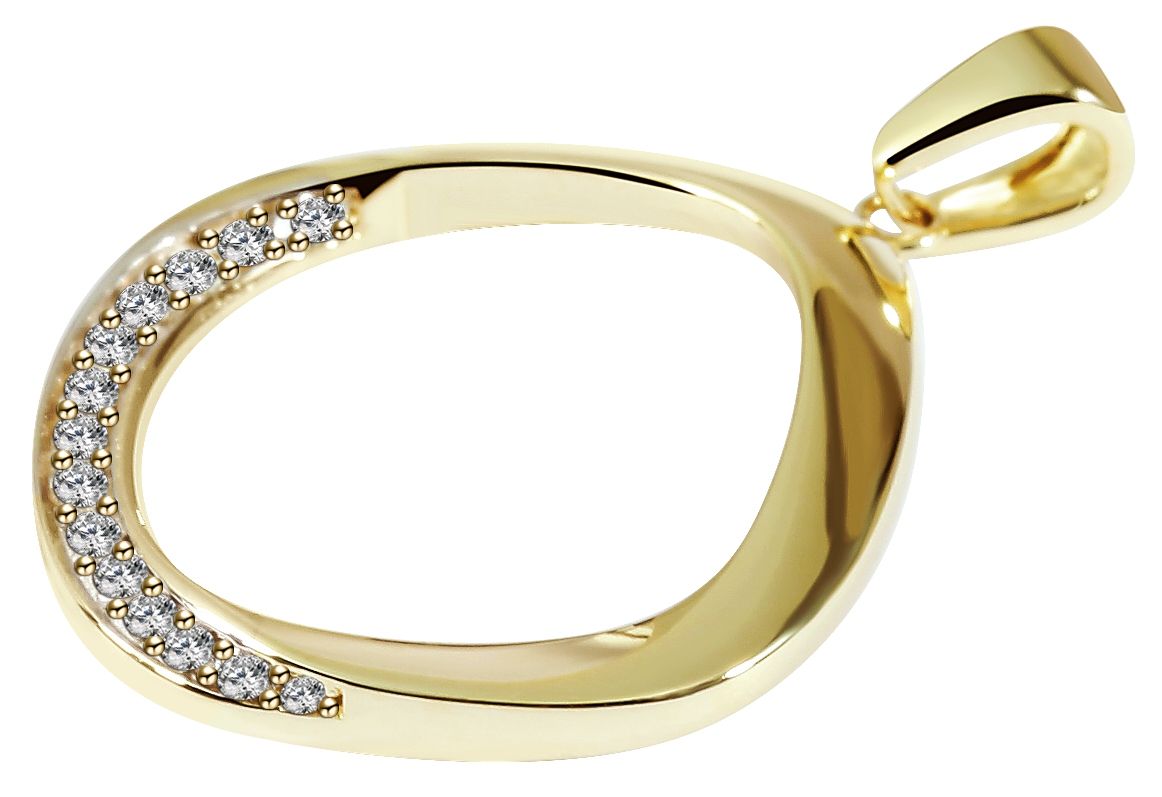 333/- Gold Anhänger "Ness" ohne Kette, Zirkoniabesatz, 8 Karat, Gelbgold