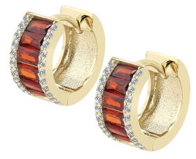 333er Gold Klapp-Creolen "Avala", Gelbgold, 8 Karat, Zirkoniabesatz
