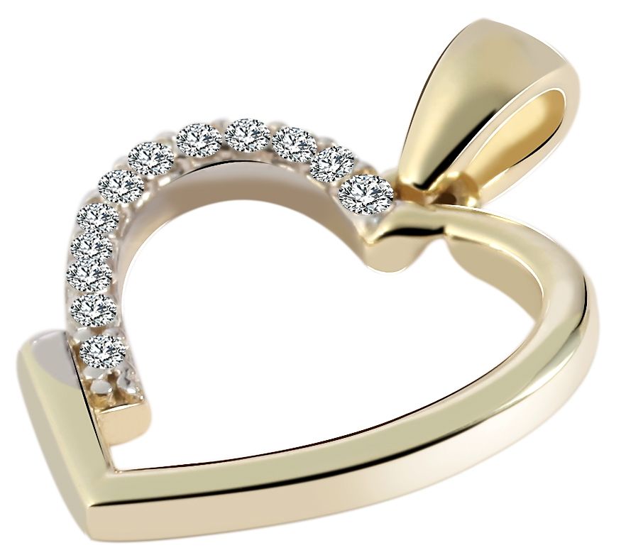 333- Gold Anhänger "Tess" ohne Kette, filigranes Herz, Zirkoniabesatz, 8 Karat,
