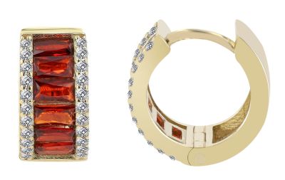 333er Gold Klapp-Creolen "Avala", Gelbgold, 8 Karat, Zirkoniabesatz