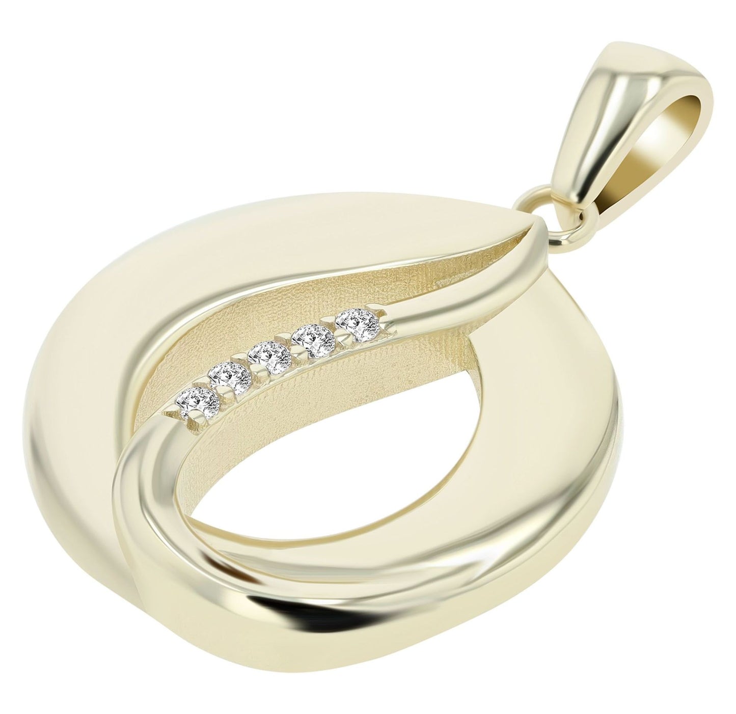 333/- Gold Anhänger "Amara" mit Zirkonia ohne Kette, 8 Karat, Weißgold, Gold