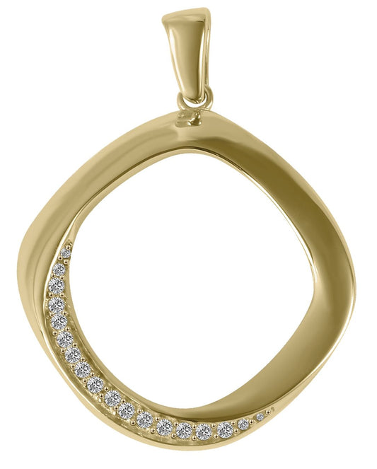 333/- Gold Anhänger "Ness" ohne Kette, Zirkoniabesatz, 8 Karat, Gelbgold