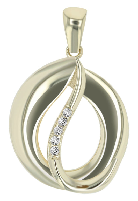 333/- Gold Anhänger "Amara" mit Zirkonia ohne Kette, 8 Karat, Weißgold, Gold