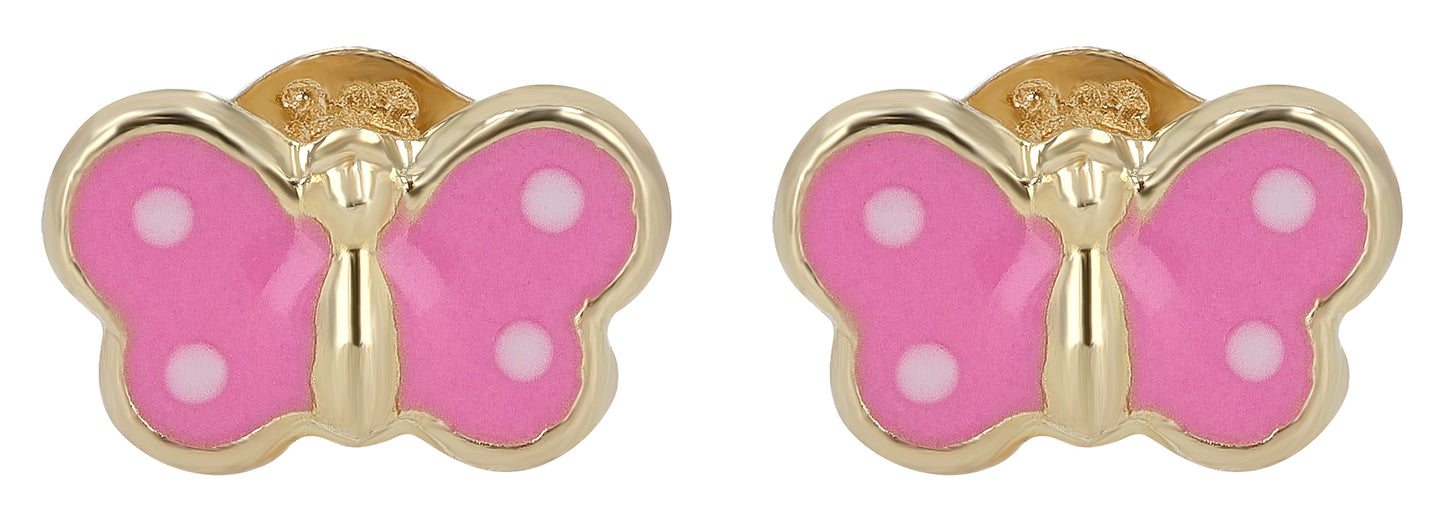 333/- Gold "Yara" Ohrstecker Schmetterling, Gelbgold, 8 Karat, Kinder, Gold mit