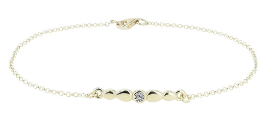 333/- Gold "Lien" Armband mit Zirkonia, 8 Karat, Gelbgold