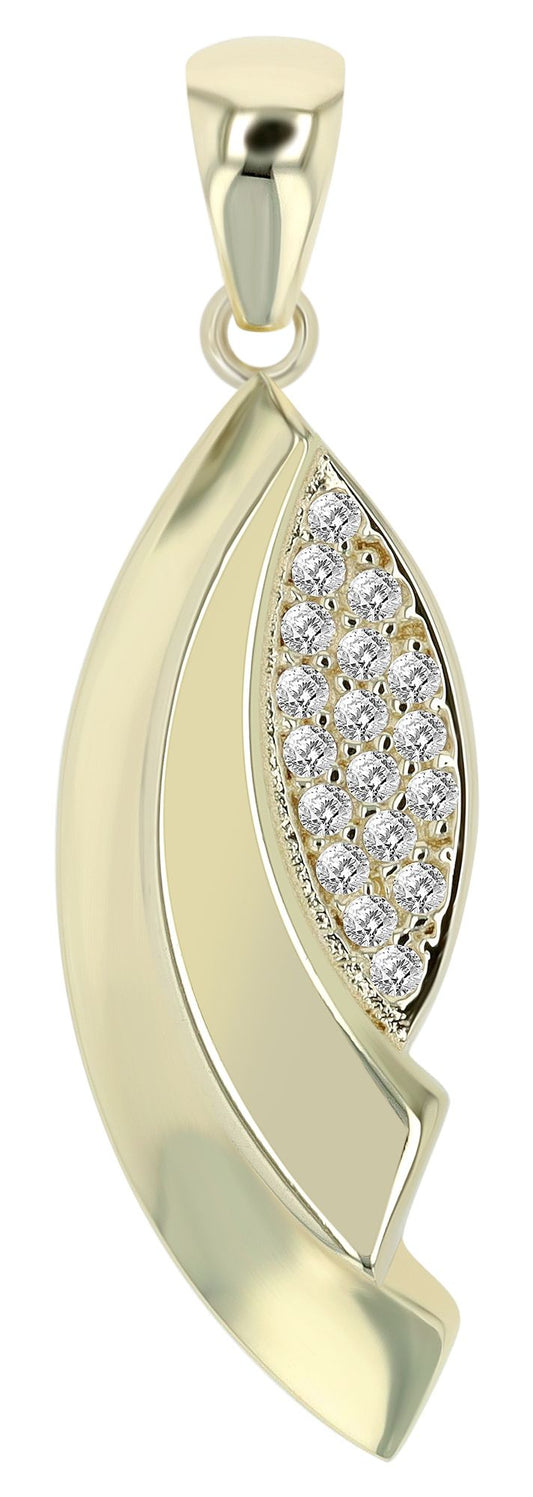 333/- Gold Anhänger "Yael" mit Zirkoniabesatz ohne Kette, 8 Karat, Gelbgold